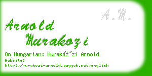 arnold murakozi business card